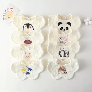 Cotton Gauze Baby Print Bibs Infant Bib