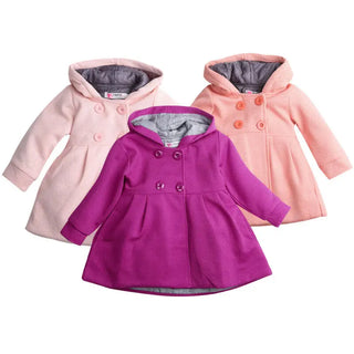 0-36m Baby Girls Coats Autumn Winter Kid Girls Clothes Warm Button Hoodies Coat Kids Girls Jacket Outwear