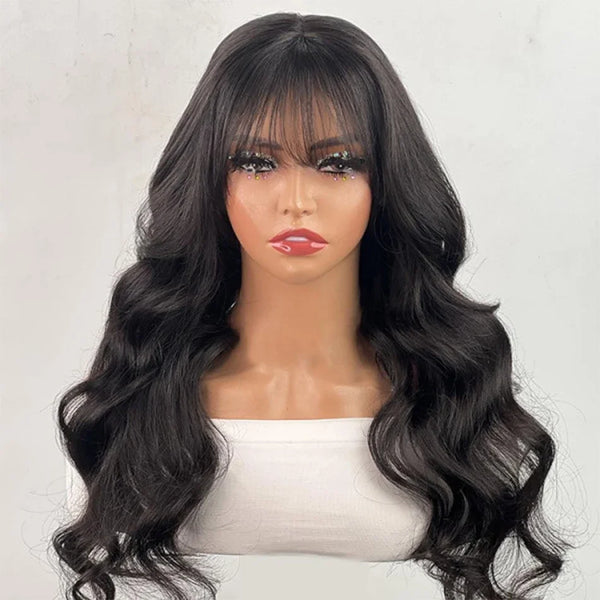 Body Wave Human Hair Wigs With Bangs