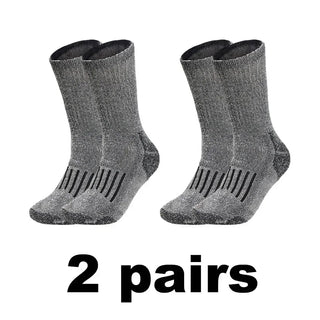 Buy black-grey-2pairs 1/2/3 Pairs Merino Wool Socks Men&#39;s Autumn Winter Thickened Thermal Socks Mountaineering Breathable Outdoor Sports Socks Large