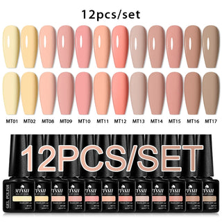 Buy zh25527 10/12pcs Spring Macaron Nail Gel Polish Set Semi Permanent UV for Manicure Soak Off Gel Nail Polish Kit Varnishes Nail Supplies