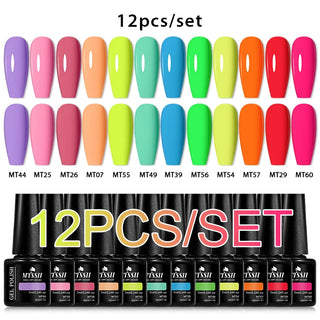 Buy zh25529 10/12pcs Spring Macaron Nail Gel Polish Set Semi Permanent UV for Manicure Soak Off Gel Nail Polish Kit Varnishes Nail Supplies