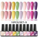 10/12pcs Spring Macaron Nail Gel Polish Set Semi Permanent UV for Manicure Soak Off Gel Nail Polish Kit Varnishes Nail Supplies