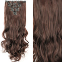 22Inch Long Straight Wavy Hair Extension 7Pcs/Set 16 Clips