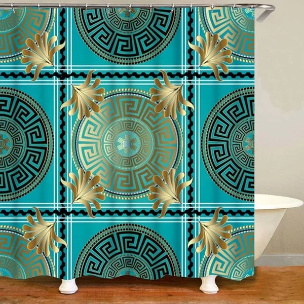 Modern Geometric Shower Curtain Set