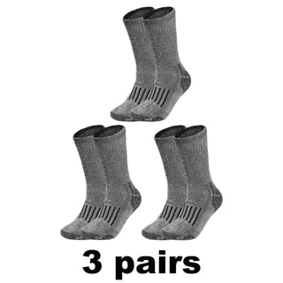 Buy black-grey-3pairs 1/2/3 Pairs Merino Wool Socks Men&#39;s Autumn Winter Thickened Thermal Socks Mountaineering Breathable Outdoor Sports Socks Large