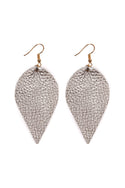 Teardrop Shape Genuine Leather Earrings