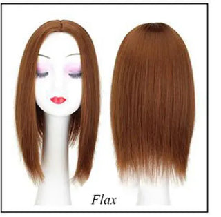 Buy flax Women Synthetic Hair Pieces 3 Clips in One Piece Hair Extension Long Straight High Temperature Fiber for Lady