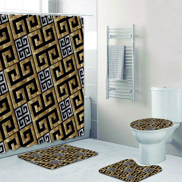 Modern Geometric Shower Curtain Set