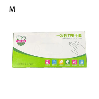 Buy medium 100Pcs Acid Work Safety Disposable Gloves New Food Grade TPE Latex Free Gloves Non-Slip Transparent Cleaning Gloves