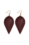 Teardrop Shape Genuine Leather Earrings