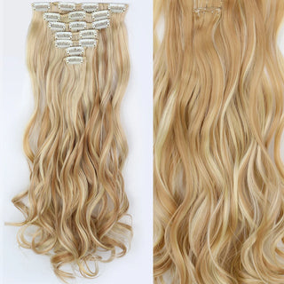 Buy 18h6131 22Inch Long Straight Wavy Hair Extension 7Pcs/Set 16 Clips