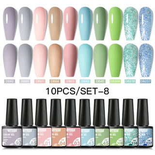 Buy zh20021 10/12pcs Spring Macaron Nail Gel Polish Set Semi Permanent UV for Manicure Soak Off Gel Nail Polish Kit Varnishes Nail Supplies