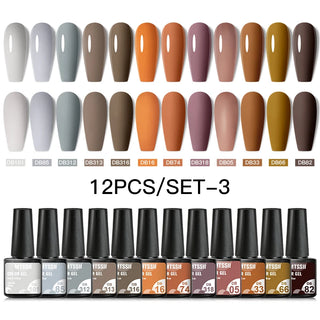 Buy zh20026 10/12pcs Spring Macaron Nail Gel Polish Set Semi Permanent UV for Manicure Soak Off Gel Nail Polish Kit Varnishes Nail Supplies