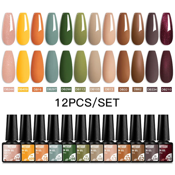 10/12pcs Spring Macaron Nail Gel Polish Set Semi Permanent UV for Manicure Soak Off Gel Nail Polish Kit Varnishes Nail Supplies