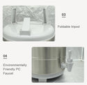 100% Stainless Steel Barrel With Thermometer Milk Tea Barrel Heat Cold Insulation Barrel Commercial Bucket Soy Milk Container