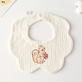 Buy squirrel Cotton Gauze Baby Print Bibs Infant Bib