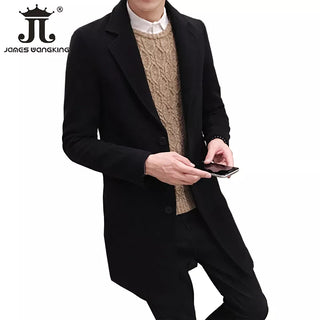 Leisure Long Sections Woolen Coats