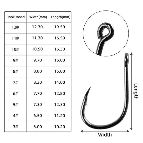 100pcs/Box Fishing Hooks Set With Fishing Tackle Box Saltwater Fresh Water High Carbon Steel Carp Fishhook Fishing Accessories