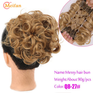 Buy 27 Curly Chignon With Comb Clips