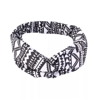 Buy black-white African Pattern Print Headband