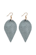 Teardrop Shape Genuine Leather Earrings