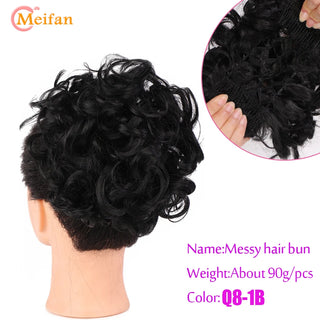 Buy 1b Curly Chignon With Comb Clips