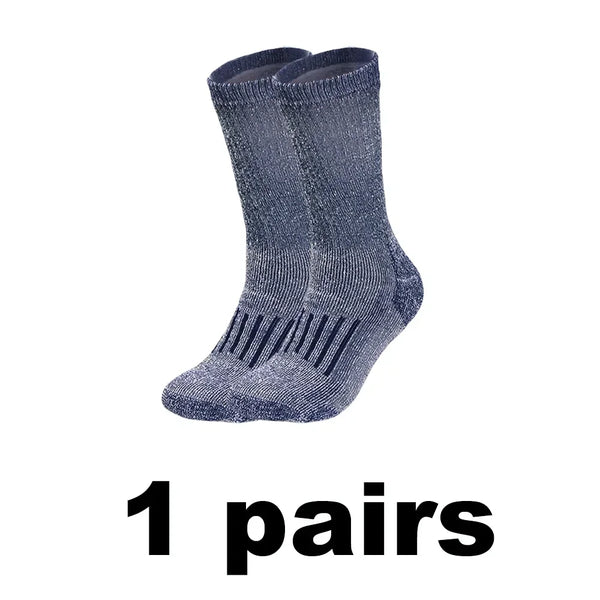 1/2/3 Pairs Merino Wool Socks Men's Autumn Winter Thickened Thermal Socks Mountaineering Breathable Outdoor Sports Socks Large