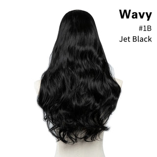 Buy jet-black U-Part Synthetic Clip in Hair Extension