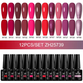 Buy zh25739 10/12pcs Spring Macaron Nail Gel Polish Set Semi Permanent UV for Manicure Soak Off Gel Nail Polish Kit Varnishes Nail Supplies