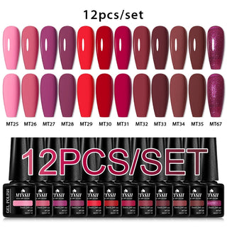 Buy zh25531 10/12pcs Spring Macaron Nail Gel Polish Set Semi Permanent UV for Manicure Soak Off Gel Nail Polish Kit Varnishes Nail Supplies