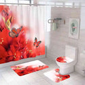 4 Pcs Shower Curtain Sets With 12 Hooks