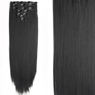 Buy 1b 22Inch Long Straight Wavy Hair Extension 7Pcs/Set 16 Clips