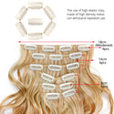 22Inch Synthetic Long Curly 16Clips Clip in Hair Extensions