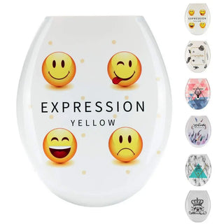 Buy smile-face WC Toilet Seats Cover Toilet  Lid Thicken Replacement Universal U Type PP Board Toilette