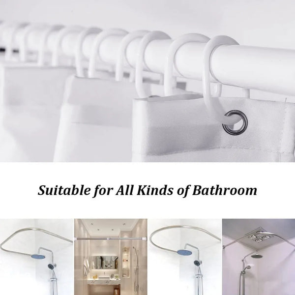 4 Pcs Shower Curtain Sets With 12 Hooks