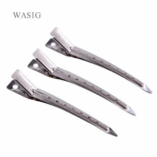 10pcs 9cm  Hair Extension Section Snap Wig Clips in Stainless Steel Metal