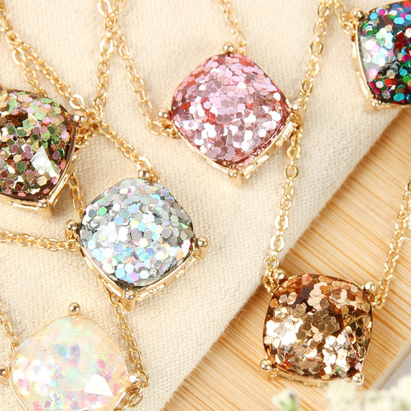 Cushion Glitter Necklace