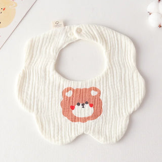 Buy heart-lazy-bear Cotton Gauze Baby Print Bibs Infant Bib