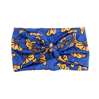 Buy 238-royal-blue-leaf African Pattern Print Headband