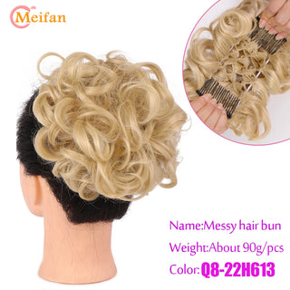 Buy 22h613 Curly Chignon With Comb Clips