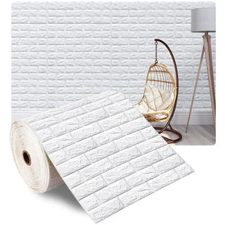 Buy white 3D Wallpaper Decoration Self-Adhesive