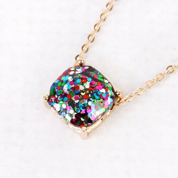 Cushion Glitter Necklace