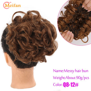 Buy 12 Curly Chignon With Comb Clips