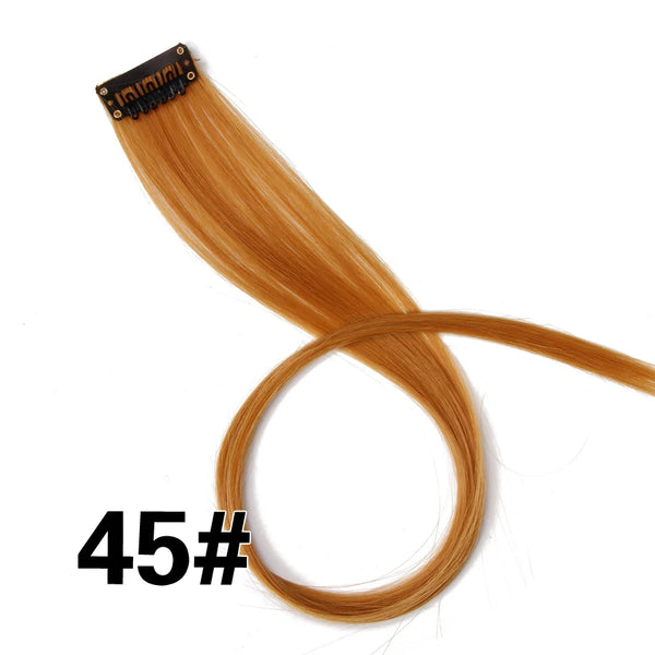 Color Ombre Straight Hair Extension Clip in Hairpieces