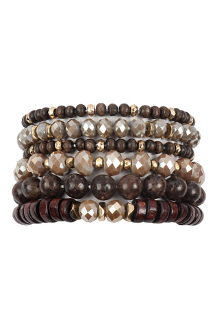 Buy brown Mix Stackable Charm Bracelet