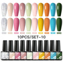 10/12pcs Spring Macaron Nail Gel Polish Set Semi Permanent UV for Manicure Soak Off Gel Nail Polish Kit Varnishes Nail Supplies