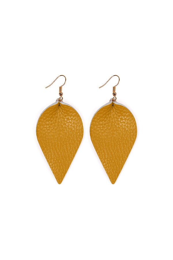 Teardrop Shape Genuine Leather Earrings