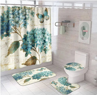 Buy a11 4 Pcs Shower Curtain Sets With 12 Hooks