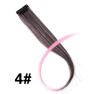 Buy 4 Color Ombre Straight Hair Extension Clip in Hairpieces